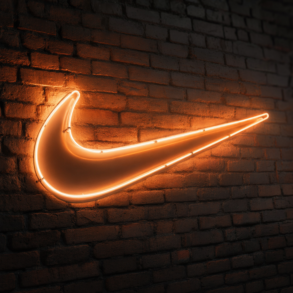 Neon Nike Swoosh — AI Generated 3D Render